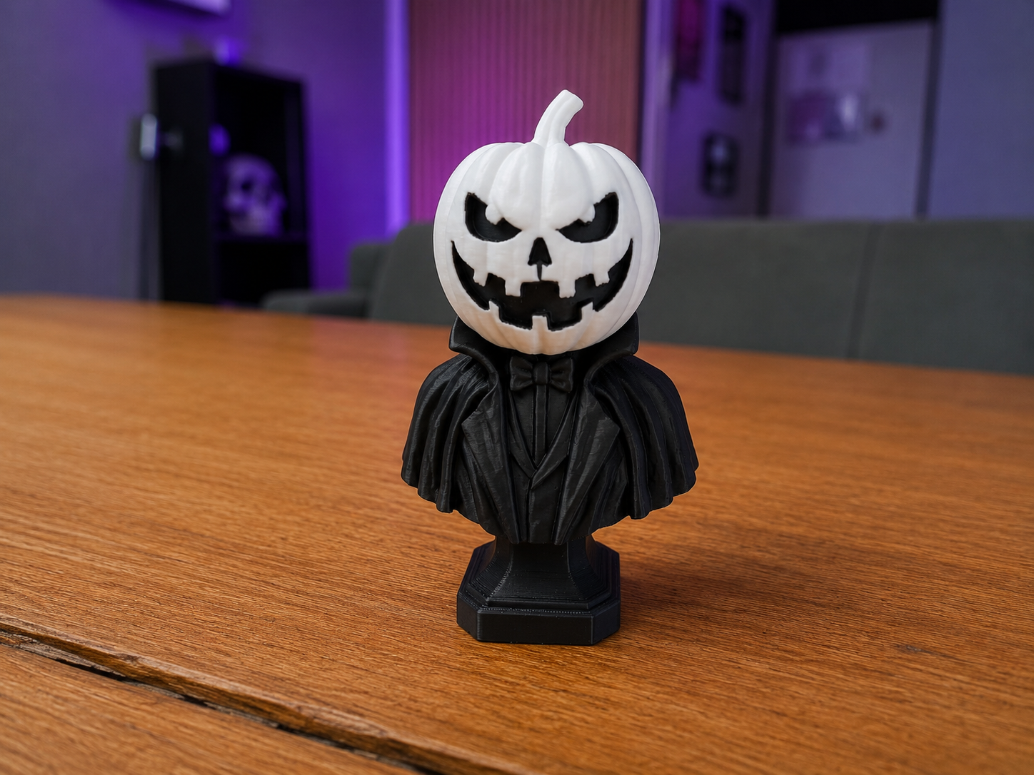 Halloween Pumpkin Bust in zwart en wit